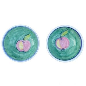 2 X Caleca Frutta apple 5” all purpose hand painted bowls